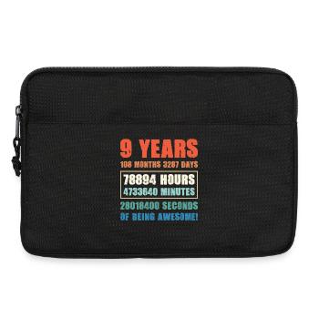 9e anniversaire anniversaire fête de naissance - Sacoche pour ordinateur portable 13 pouces - noir - Devant