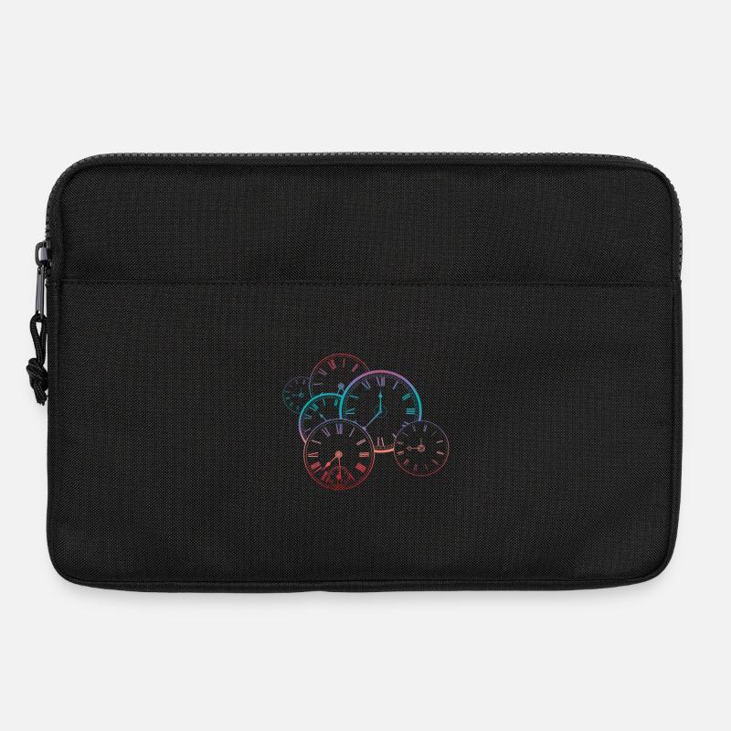 Vintage Uhr - Laptoptasche 13" - Schwarz