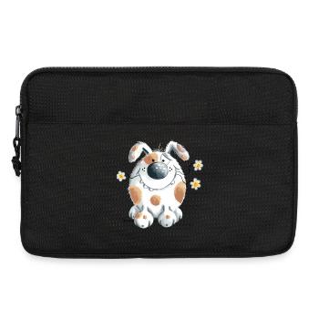 Funny dog with flower - Laptop bag 13" - black - Front