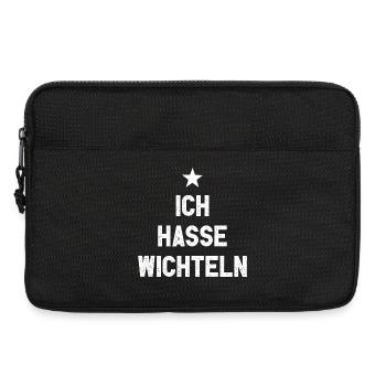 Ich Hasse Wichteln I Lustiges Wichtelgeschenk - Laptoptasche 13" - Schwarz - Vorne