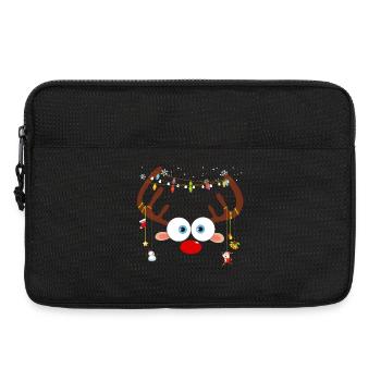 Visage de renne de Noël - Sacoche pour ordinateur portable 13 pouces - noir - Devant