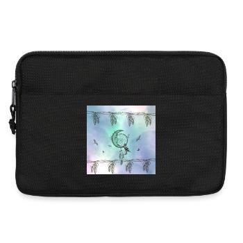 Traumfänger mit Mond und Federn - Laptoptasche 13" - Schwarz - Vorne