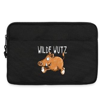 Wilde Wutz - Wildschwein - Wildsau - Geschenk - Laptoptasche 13" - Schwarz - Vorne