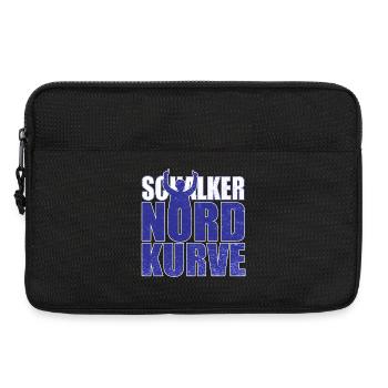 Schalker Nordkurve Schriftzug Geschenkidee - Laptoptasche 13" - Schwarz - Vorne
