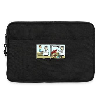 Dessin animé football footballeur bande dessinée drôle drôle - Sacoche pour ordinateur portable 13 pouces - noir - Devant