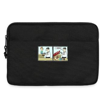 Fussballer Comic Cartoon Fussball Lustig Witzig - Laptoptasche 13" - Schwarz - Vorne