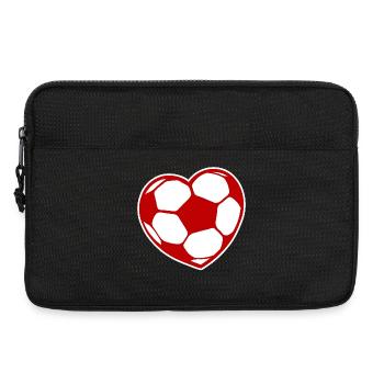 Ich Liebe Fussball Fussballfan Fussballer Herz - Laptoptasche 13" - Schwarz - Vorne
