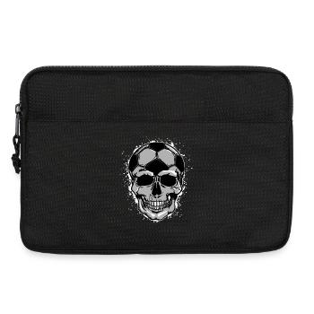 Football tête football fan crâne joueur de football - Sacoche pour ordinateur portable 13 pouces - noir - Devant