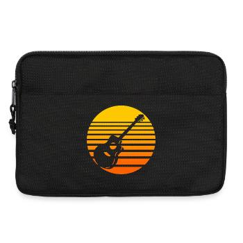 Retro sunset with guitar design - Laptop bag 13" - black - Front