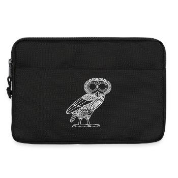 Owl of Athena [White Outline (owl only)] - Laptop bag 13" - black - Front