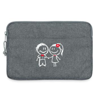 Couple Amour relation Romance Saint Valentin - Sacoche pour ordinateur portable 13 pouces - gris chiné - Devant