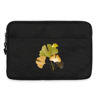 Feuilles élégantes de ginkgo doré et vert - Sacoche pour ordinateur portable 13 pouces - noir - Devant