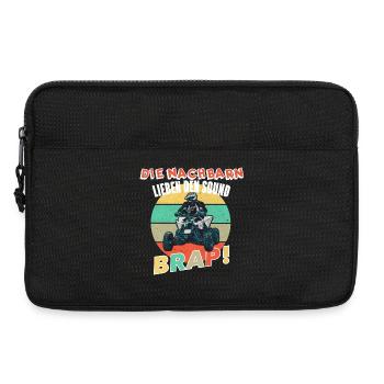 Quad Lustiger Spruch - Laptoptasche 13" - Schwarz - Vorne