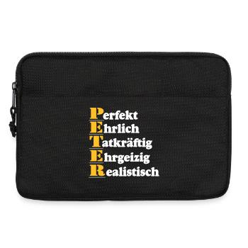 Peter , Vorname,Namensschild,Name,Fun Shirt (25) - Laptoptasche 13" - Schwarz - Vorne