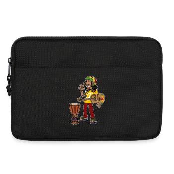 Reggae Reggaeton Jamaïque Ragga Peace Jah Rasta - Sacoche pour ordinateur portable 13 pouces - noir - Devant