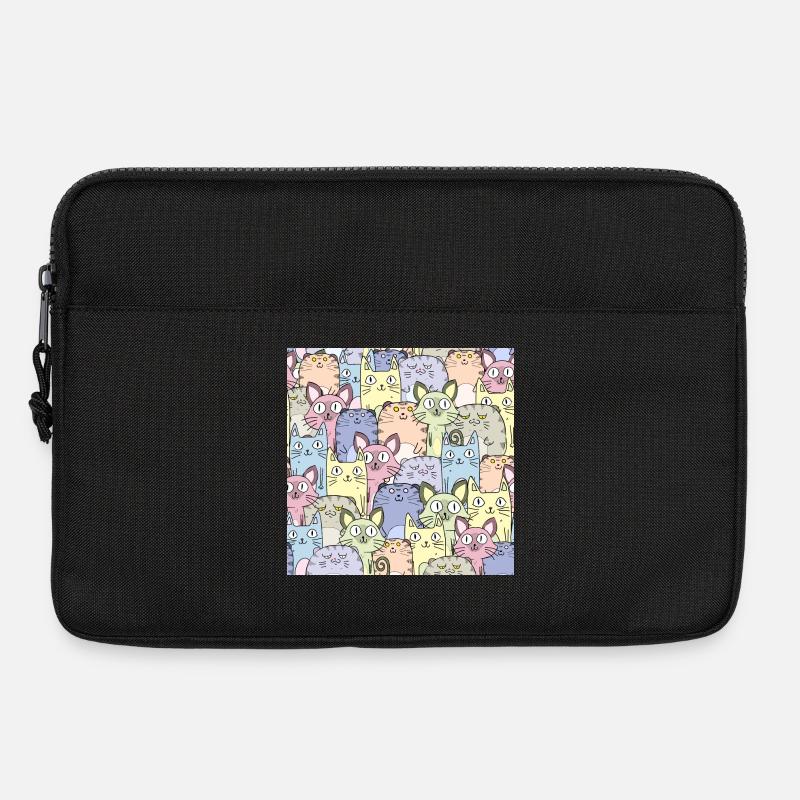 Cat Pattern Cat Wallpaper Cat Pattern - Laptop bag 13" - black
