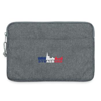 Carte de repère de la ville de Strasbourg France Skyline - Sacoche pour ordinateur portable 13 pouces - gris chiné - Devant