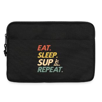 Stand Up Paddle Eat Sleep SUP Repeat Paddleboard - Laptoptasche 13" - Schwarz - Vorne