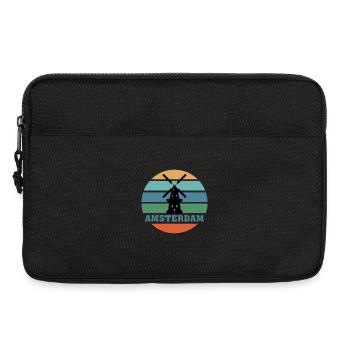 Amsterdam City Skyline Niederlande Wahrzeichen - Laptoptasche 13" - Schwarz - Vorne