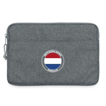 Drapeau Zwolle Pays-Bas Zwolle Hollande - Sacoche pour ordinateur portable 13 pouces - gris chiné - Devant