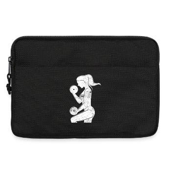 Dumbbell workout gym bicep gym - Laptop bag 13" - black - Front