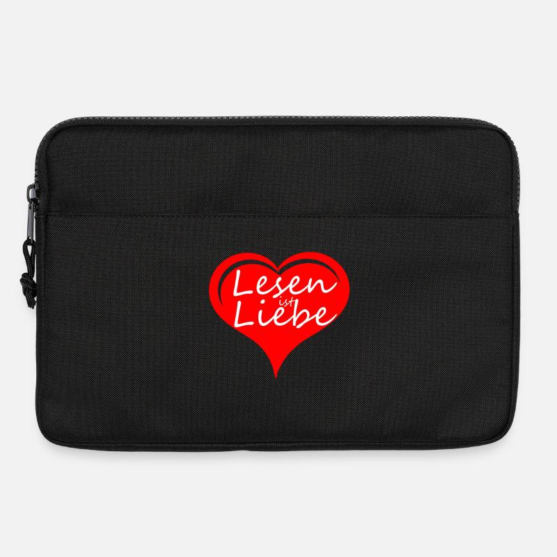 Lesen Liebe Buch Bücher Leser Sprüche - Laptoptasche 13" - Schwarz
