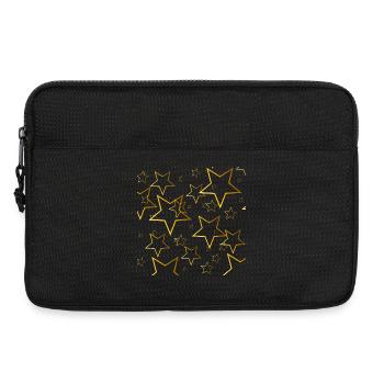 étoiles d'or, nuit, femme - Sacoche pour ordinateur portable 13 pouces - noir - Devant