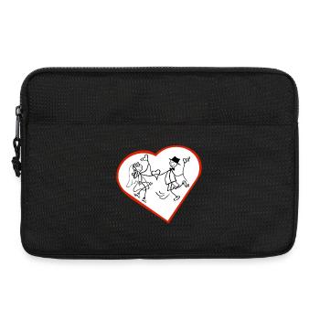 Playful lovers in the heart - Laptop bag 13" - black - Front