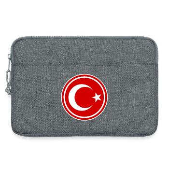 Türkei Flagge rund - Laptoptasche 13" - Grau meliert - Vorne