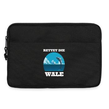 Rettet die Wale Shirt - Laptoptasche 13" - Schwarz - Vorne