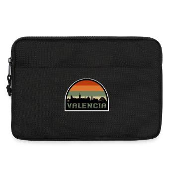 Valence Espagne Skyline Silhouette Drapeau Espagnol - Sacoche pour ordinateur portable 13 pouces - noir - Devant