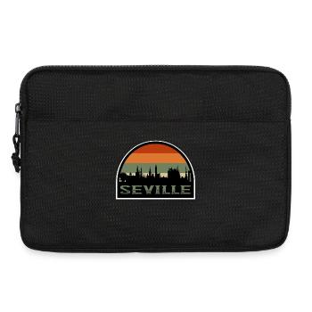 Séville Espagne Skyline Voyage Souvenir Drapeau Espagnol - Sacoche pour ordinateur portable 13 pouces - noir - Devant
