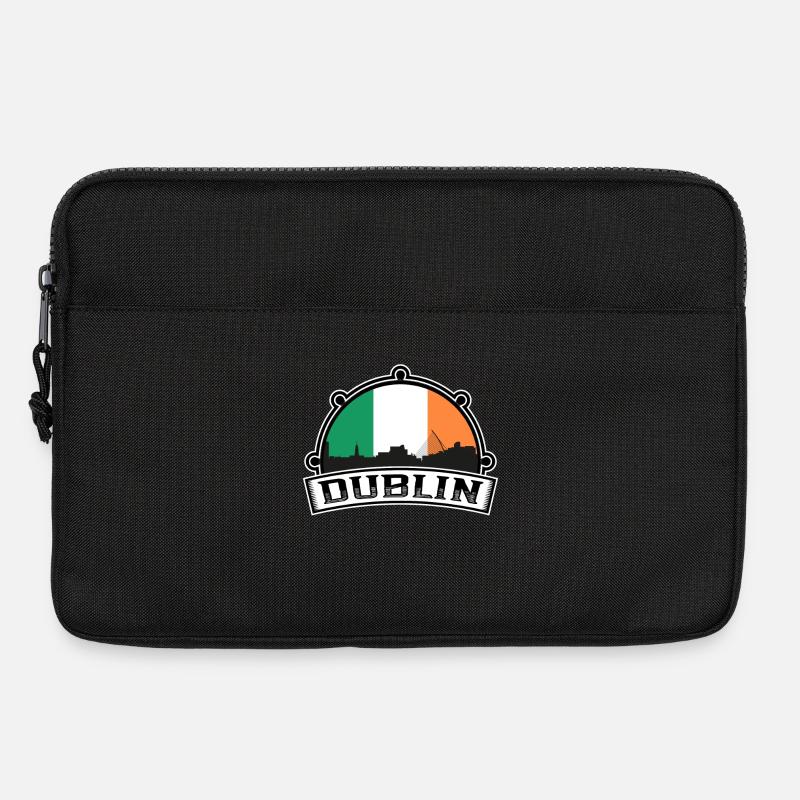 Dublin Irland Skyline Reise Souvenir Irische Flagge - Laptoptasche 13" - Schwarz