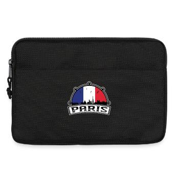 Paris France Skyline Voyage Souvenir Drapeau Français - Sacoche pour ordinateur portable 13 pouces - noir - Devant