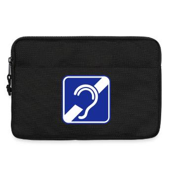 Taub, schwerhörig, Taubheit, Hörverlustzeichen - Laptoptasche 13" - Schwarz - Vorne