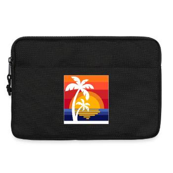 Palmiers des caraïbes été soleil plage mer - Sacoche pour ordinateur portable 13 pouces - noir - Devant