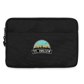 St. Gallen Schweiz Skyline Schweizer Souvenir - Laptoptasche 13" - Schwarz - Vorne