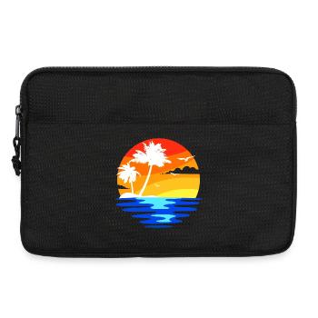 Palm trees caribbean island beach vacation sea summer - Laptop bag 13" - black - Front