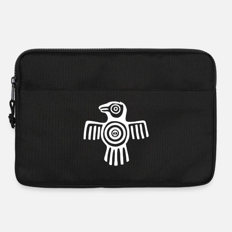 Weißer Inka-Vogel - Laptoptasche 13" - Schwarz
