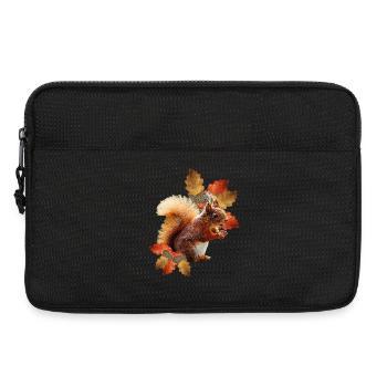 Motif écureuil avec feuilles de chêne, femme d’automne - Sacoche pour ordinateur portable 13 pouces - noir - Devant