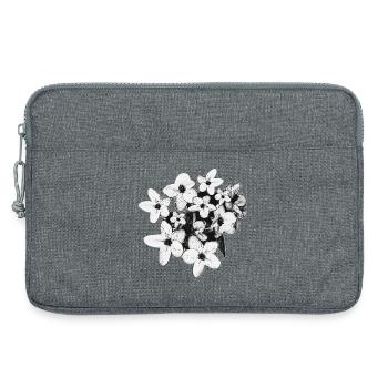 Frühlinglook, Blumen Ausschnitt schwarz-weiß - Laptoptasche 13" - Grau meliert - Vorne