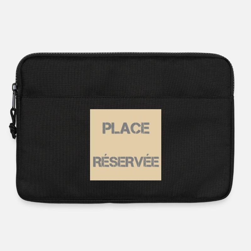 Reservierter Sitzplatz Distress Beige - Laptoptasche 13" - Schwarz