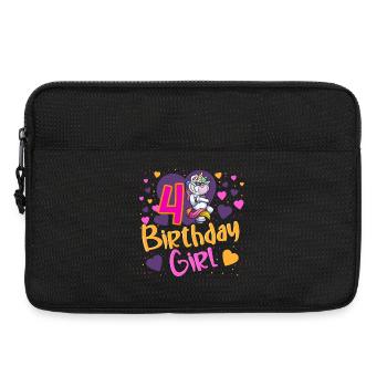 4 Jahre Mädchen Geburtstag - Laptoptasche 13" - Schwarz - Vorne