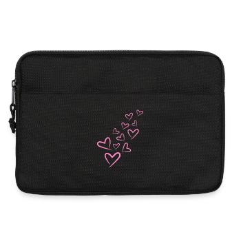 Coeur coeur motif rose - Sacoche pour ordinateur portable 13 pouces - noir - Devant