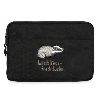 Lieblingsfrechdachs - Süßer Dachs in Aquarell - Laptoptasche 13" - Schwarz - Vorne