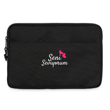Seni Séviyorum Turc Idée cadeau - Sacoche pour ordinateur portable 13 pouces - noir - Devant