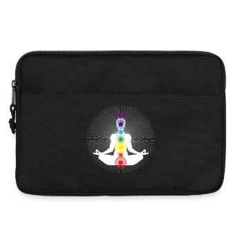 yoga chakra white om energie zen rainbow - Laptoptasche 13" - Schwarz - Vorne
