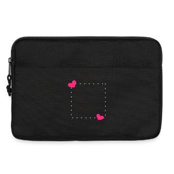 Heart Frame Ornament Line - Laptop bag 13" - black - Front