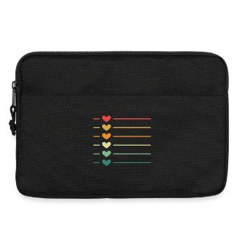 Ligne coeur rétro - Sacoche pour ordinateur portable 13 pouces - noir - Devant