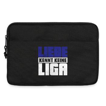 LIEBE KENNT KEINE LIGA | 2.Liga Absteiger Shirt - Laptoptasche 13" - Schwarz - Vorne